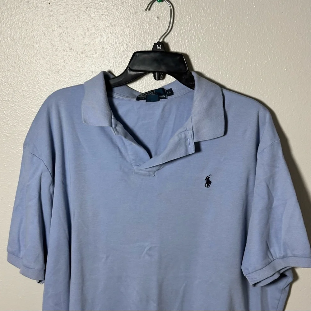Polo by Ralph Lauren Men's Blue Minimalist Polo‎ Shirt Preppy size XL